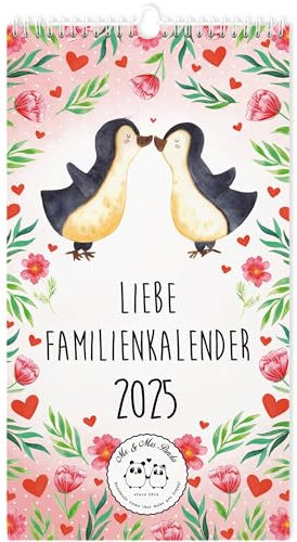 Mr. & Mrs. Panda Familienkalender 2025 Liebe Collection - Geschenk, Kalender mit Feiertagen, Familienplaner, Jahreskalender, Freundin, Terminplaner,