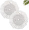 Ymapinc Lot de 2 dessous de verre en tissu fait à la main pour boissons, joli ensemble de dessous de verre pour table basse, bureau, cuisine, salle à manger, cadeau de pendaison de crémaillère, blanc,