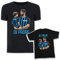 D&Vlab Coppia di T-Shirt Maglie Magliette di Padre in Figlio Idea Regalo per Il papà Squadre Tifosi Nero Azzurri