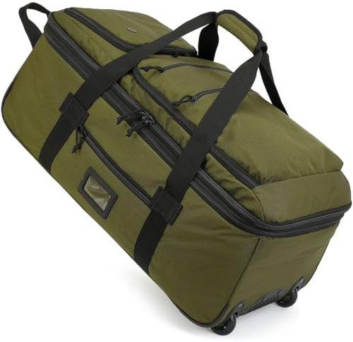 TAIHOYIN Reisetasche mit Rollen Groß Faltbare 85-100L Erweiterbare Handgepäck Tasche Duffel Bag Rolltasche Reise mit Rädern und Mehreren Taschen Packbar für Camping Urlaub 30''/76cm, Grün