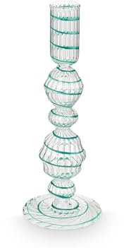 Pip Studio Swirl Light Blue Glas Kerzenständer 22cm