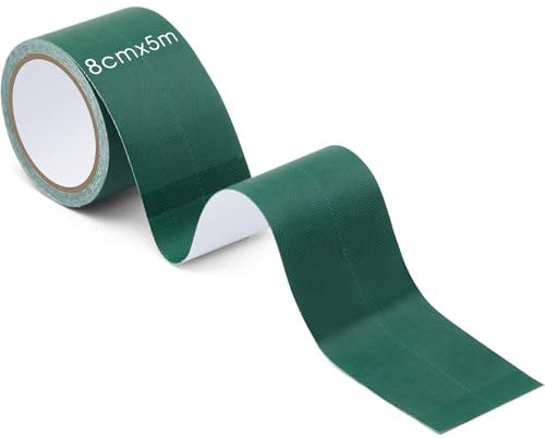 Sinmoe PVC Cinta de Reparación de Lona con Adhesivo Tela Toldo Impermeable para Arreglar Lona Rota Reparar Toldo Descosido Cubierta para Camión Carpa Parche(Verde)