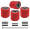 Lot de 4 Roues de Transpalette Polyuréthane 80 x 70 mm, Axe 20mm, Avec Roulements à Billes, Roue de Rechange Charge Maximale 600 kg, Roulettes pour Transpalette