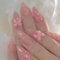 TELAIN Pink Sticker Nails, Medium Bow, Almond Shape, Full Coverage, Cute False Nails for Women and Girls, 24 Pieces