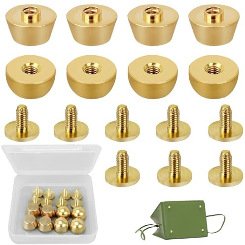 8 pezzi di Rivetti Rotondi, 10*6mm Taschenfüße Hohlnieten, Rivetti in Cuoio, Metallo Rivetti Bolni, Musznieten, Standfüße Rivetti, Bolni Borsa di Denaro Tasche Bodennägel für Taschen Massivem Messing