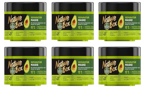 6x Nature Box Reparatur-Maske mit Kaltgepresstem Avocado-Öl intensive Reparatur,200ml (6er Pack)