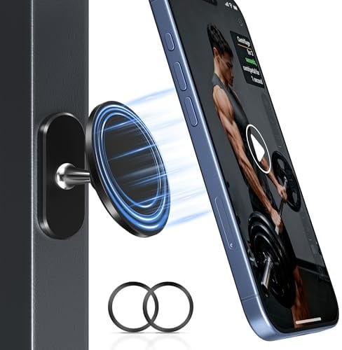 Itramax Handyhalter fürs Fitnessstudio,360° Drehbare Magnetische MagSafe-Handyhalterung,Magnetischer Handyhalter mit N52 Magneten für Fitnessgeräte,Kompatibel mit iPhone 17 16 15 14 13 12&Smartphones
