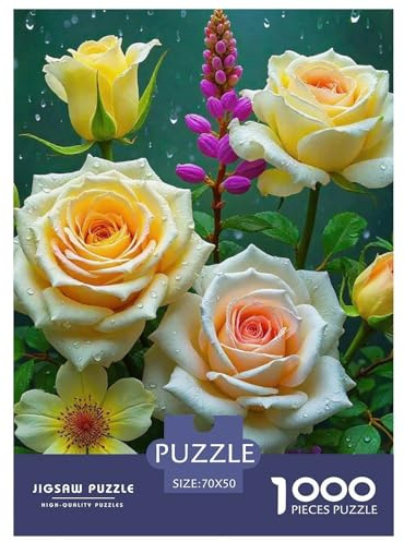 Rose 1000 Piece Puzzle Puzzle for Men and Women Schöne Blumen Puzzles for Adults and Children Colourful Toy for Children from 8-12 Years for Older Children70x50cm/1000pcs
