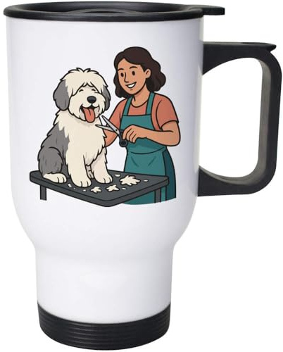 Azeeda 400ml 'Dog Groomer' Reusable Coffee/Travel Mug (MG00092488)