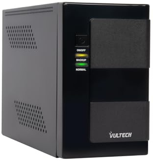 VulTech UPS650VA-LFP-NAS Desktop USV NAS Unterbrechungsfreie Stromversorgung für Synology/QNAP/Netzwerkfestplatte, 650VA 350Watt Lithium, Line Interactive, 2X Schuko + USB-Port, automatische