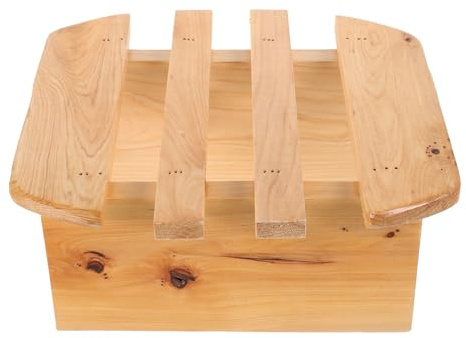 NUOBESTY Sgabello in Legno Robusto da Bagno e Sauna Poggiapiedi Compatto Salvaspazio per Camera e Scrivania Sgabello Portatile Multifunzione per Relax e Cura delle Gambe