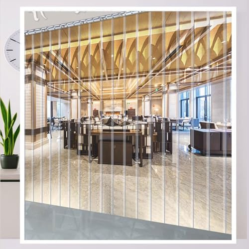 Moubhjd Streifenvorhang, transparenter PVC-Streifen-Türvorhang, für begehbare Gefrierschränke, Kühlschränke und Lagertüren Thickness:1.6mm Size:H:200 x W:30cm
