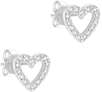 s.Oliver Damen Schmuck – Herz Ohrstecker & Creolen aus 925 Silber mit Steinen & feinen Details – Elegant & Zeitlos – Perfekte Geschenkidee