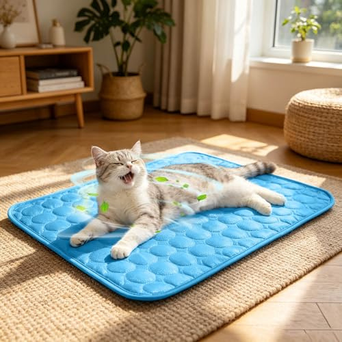 Tapis Rafraichissant Chat Et Chien, Durable Tapis Refroidissant pour Chat Portable, Couverture Rafraichissante Chiens Chaleur Matelas Réfrigérant Animaux,pour Intérieur, Extérieur et Voiture