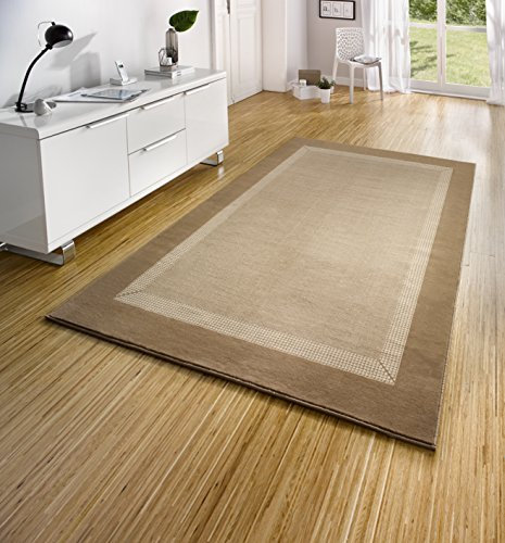 Hanse Home Teppich Läufer Band 200x290cm – Teppichläufer Weicher Kurzflor Teppich Modernes Design Läufer für Flur, Schlafzimmer, Kinderzimmer, Badezimmer, Wohnzimmer, Küche Dekoläufer – Beige Creme