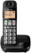 Panasonic KX-TGE110JTB Telefono Cordless Digitale (DECT) Singolo ad Utilizzo Facilitato, Tasti Grandi, 3 Tasti di composizione rapida, Compatibilità con Apparecchi Acustici, Nero