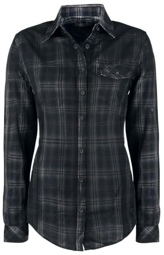 Black Premium by EMP Damen blau-graues Kariertes Hemd