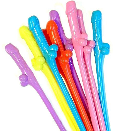 10PC Hen Party Willy Multicolour Straws Classy Team Bride to Be Drink Sucking Accessories Novelty Bachelorette Night Toy Games Wedding Décor