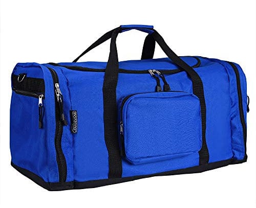MONZANA® Reisetasche 90L 70x35x35cm Schultergurt Pad Abnehmbar Verstellbar Front & Seitenfächer Standfüße Weekender Duffelbag Sporttasche Blau