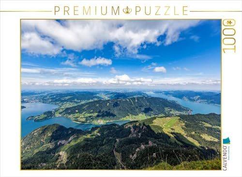 Puzzle · Mondsee und Attersee von der Schafbergspitze aus gesehen | Salzkammergut · 1000 Teile · Lege-Größe 64 × 48 cm · CALVENDO Puzzle