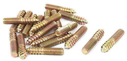 sourcing map Vis Double Filetage Métal Double Extrémité Autotaraudeuse Boulon Goujon Attache M8 40mm Longueur 20Pcs