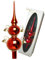 Christbaumspitze rot glänzend mit Dekor und Glöckchen, 29 cm in hochwertiger Geschenkbox