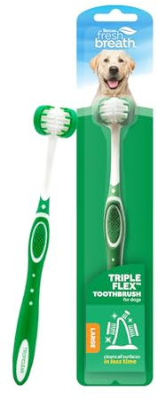 TropiClean Fresh Breath TripleFlex Dog Toothbrush, Large Dogs