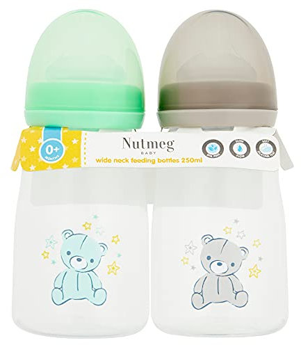 Morrisons Nutmeg 2 Wide Neck Feeding Bottles, 250ml