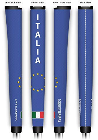 TourMark Puttergriff 'Italien' Jumbo - Flag Grip Serie, 26,3 cm, 110 g, 10,8 cm Umfang, 0,58 Innendurchmesser, Gummi, 14,73 mm, Putter Design, Blau