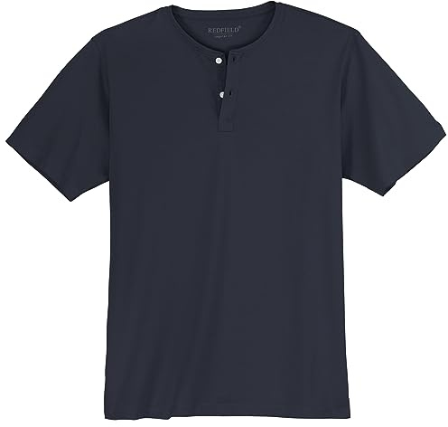 Redfield Übergrößen T-Shirt schwarz Knopfleiste