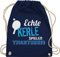 Turnbeutel Rucksack - Echte Kerle spielen Tischtennis - Unisize - Navy Blau - geschenke für tischtennisspieler kinderturnbeutel sport beutel 25. geburtstag stoffrucksack juterucksack