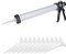 Cocoarm Aluminium Kartuschenpresse Kartuschenpistolen Silikon Spritze Silokonpresse Leichte Silikonpistole 600ml mit 10er Ersatzdüsen Aluminium