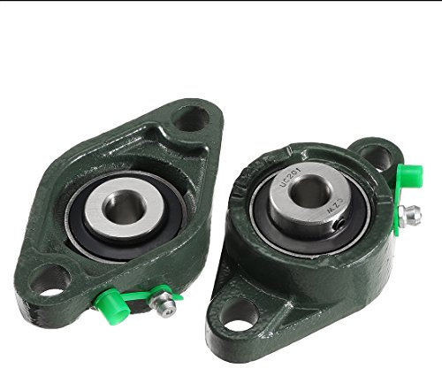 sourcing map 2pz blocco cuscino UCFL201 12mm montato portano due dadi flangia alloggiamento ghisa