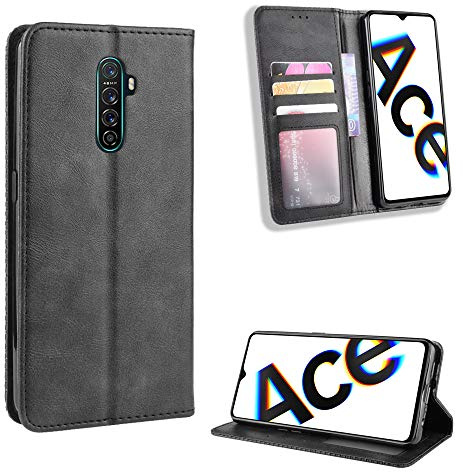 Jielangxin Funda de Cuero PU Funda para OPPO Realme X2 Pro,Funda para OPPO Realme X2 Pro RMX1931 Funda Carcasa Case Funda Black