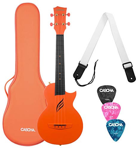 CASCHA HH 2289 Carbon Konzert Orange Ukulelenset