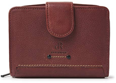 dR Amsterdam Damenbrieftasche - Klassische Lederbrieftasche mit RFID-Schutz - stilvoll und sicher für alle Ihre Zahlungsbedürfnisse - 93123 Braun