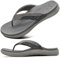 ONCAI Tongs pour Hommes, Été Sport Douche Piscine Plage Plantaire Cuir Sangle Chaussures de Orthopedic Support de L'arche Semelle en Caoutchouc Gris Taille 44