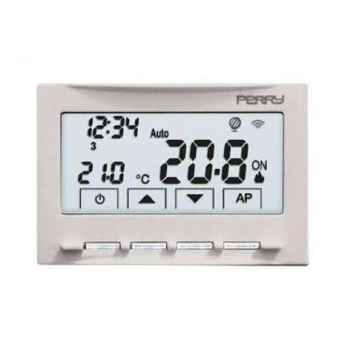 Perry Electric CRONOTERMOSTATO Wi-Fi 230V da Incasso Universale 3 Moduli CIVILI 1TXCDS29WIFI