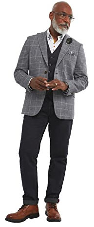 Joe Browns Blazer Charmant à Carreaux, Bleu, 38 cm Homme