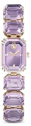 Swarovski Orologio, Bracciale con taglio Octagon, Viola, Finitura in tonalità champagne dorato