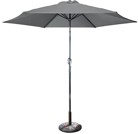Coopers of Stortford - Grey Tilting Parasol - Adjustable Sunshade with Crank Lift, UV Protection & Wind-Resistant Canopy