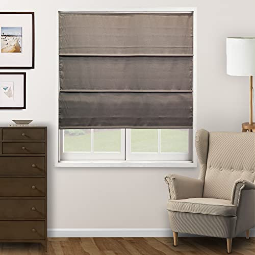 CHICOLOGY Roman Shades for Windows, Roman Window Shades, Roman Shades, Window Treatments, Window Shades for Home, Window Shade, Ridgewood Dark Elm (Privacy & Light Filtering), 36 W X 72 H