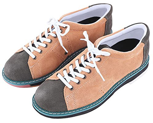Mens Bowling Shoes Lace Up Casual Indoor Bowls Shoes Non-Slip Breathable,A,8.5 UK