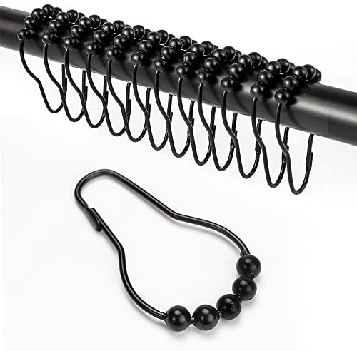 12 Stück Duschringe für Duschvorhang, Duschvorhangringe Edelstahl, Duschvorhang Haken, Duschvorhang Ringe mit Gleitsystem, Ringe für Duschvorhang, Duschringe für Duschvorhangstange Kleiderstange