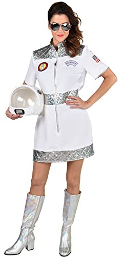 narrenkiste M221108-XL weiß Damen Astronauten Kleid Gr.XL=48