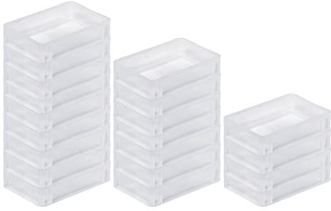 PROREGAL SuperSparSet 20x Transparenter Eurobehälter BasicLine mit geschlossenem Griff | HxBxT 7x20x30cm | 2,9 Liter | Eurobox, Transportbox, Transportbehälter, Stapelbehälter