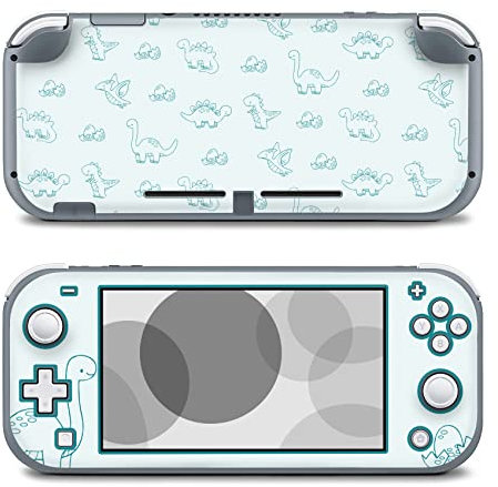 Finest Folia Folien Skin kompatibel mit Nintendo Switch Lite Spiele Konsole Aufkleber Schutz gegen Kratzer Design Sticker Cover Spielekonsole passgenau selbstklebend R203 (05 Dinos)