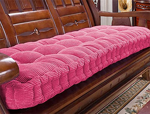 Waigg Kii 8 cm dickes Bankkissen, 2/3-Sitzer, für drinnen und draußen, Baumwolle, Sofakissen, Bankpolster für Zuhause, Küche, Esszimmer, Garten, Terrasse, Schaukel (80 x 40 cm, Rosa)