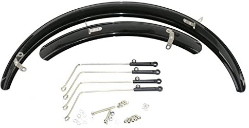 TentHome Retro Fahrrad Schutzblech Set Vintage Radschutz Fahrradkotflügel für 16 Zoll Faltrad Klapprad Kinderfahrrad Radschutz zum Schutz vor Spritzwasser Schmutz Schwarz, Scheibenbremsen 16 Zoll