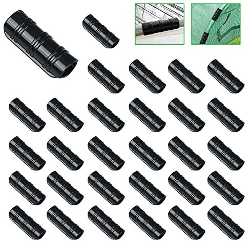 30 piezas edificios de jardín tubo clip, clips de plástico para invernadero, película clip tubo sujeción conector kit, bandera marco refugio negro (32 mm)